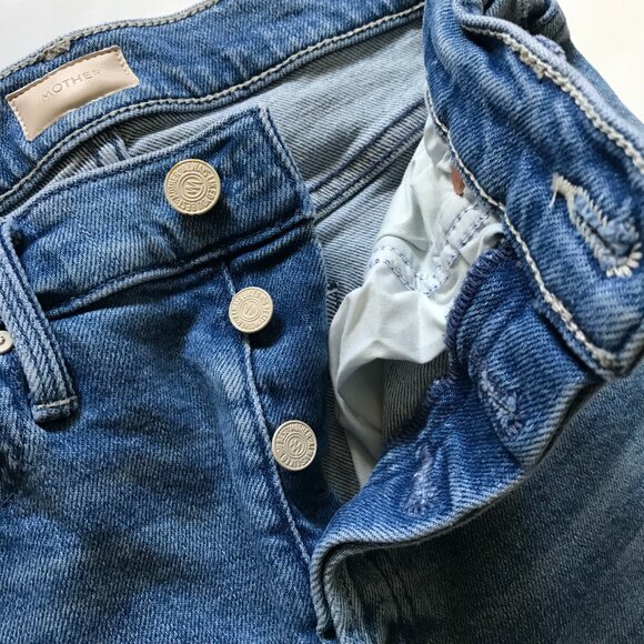 Mother the Tomcat Jeans Womens 24 Blue On the Run Button Fly High Rise Denim - Picture 7 of 13